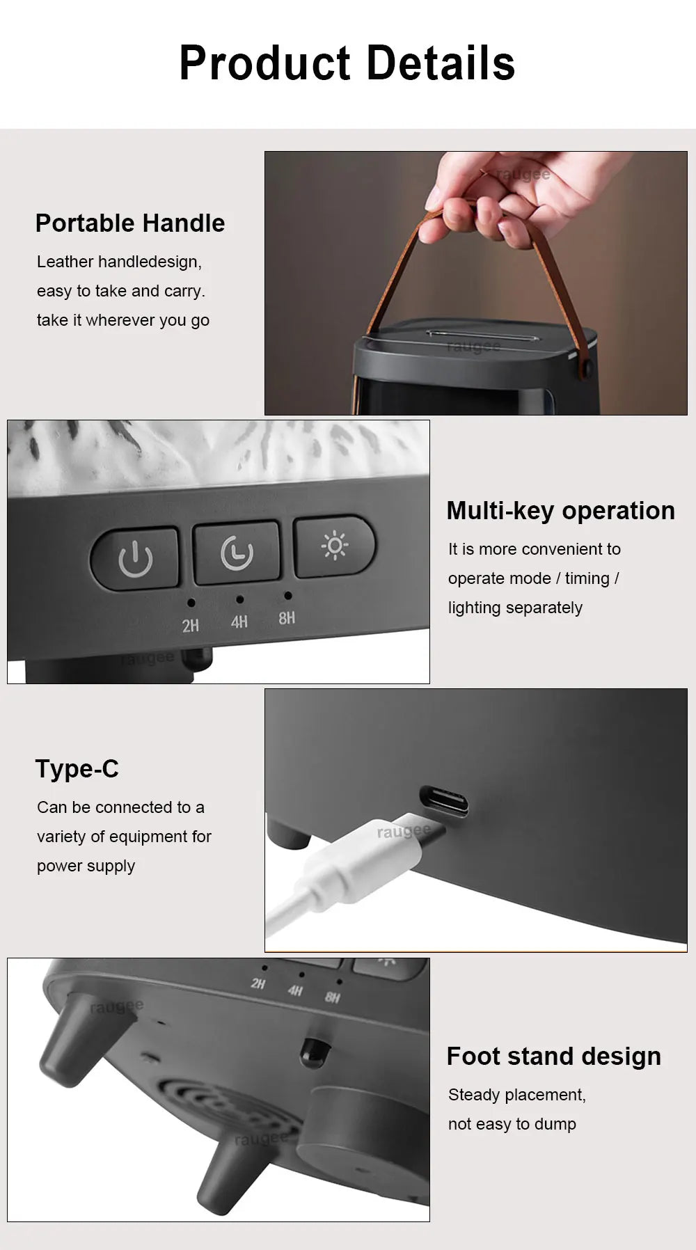 Air Humidifier Aroma Diffuser Colorful Flame Essential Oil Diffuser Home Mini Fragrance Diffuser Humidifier with Remote Control