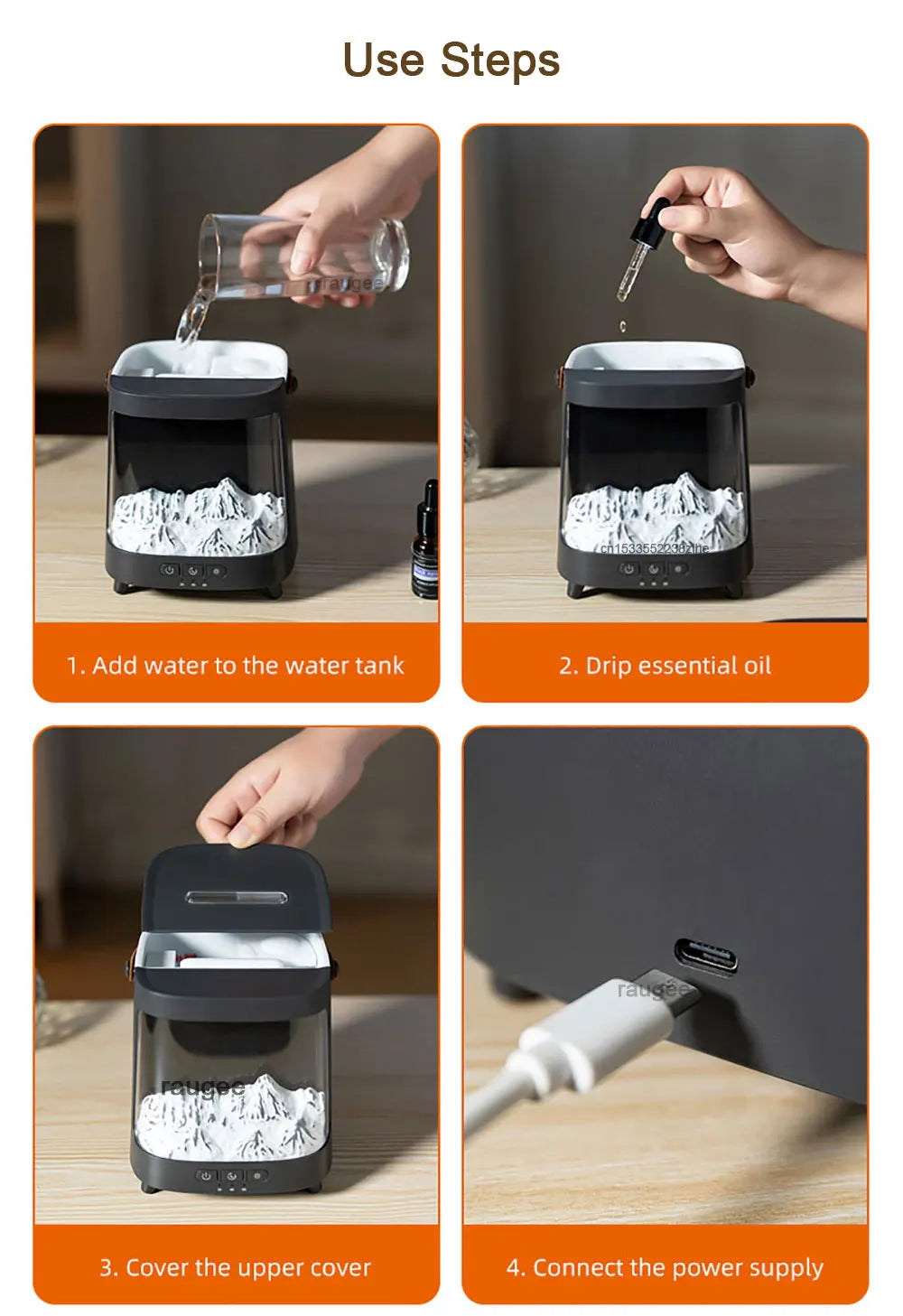 Air Humidifier Aroma Diffuser Colorful Flame Essential Oil Diffuser Home Mini Fragrance Diffuser Humidifier with Remote Control