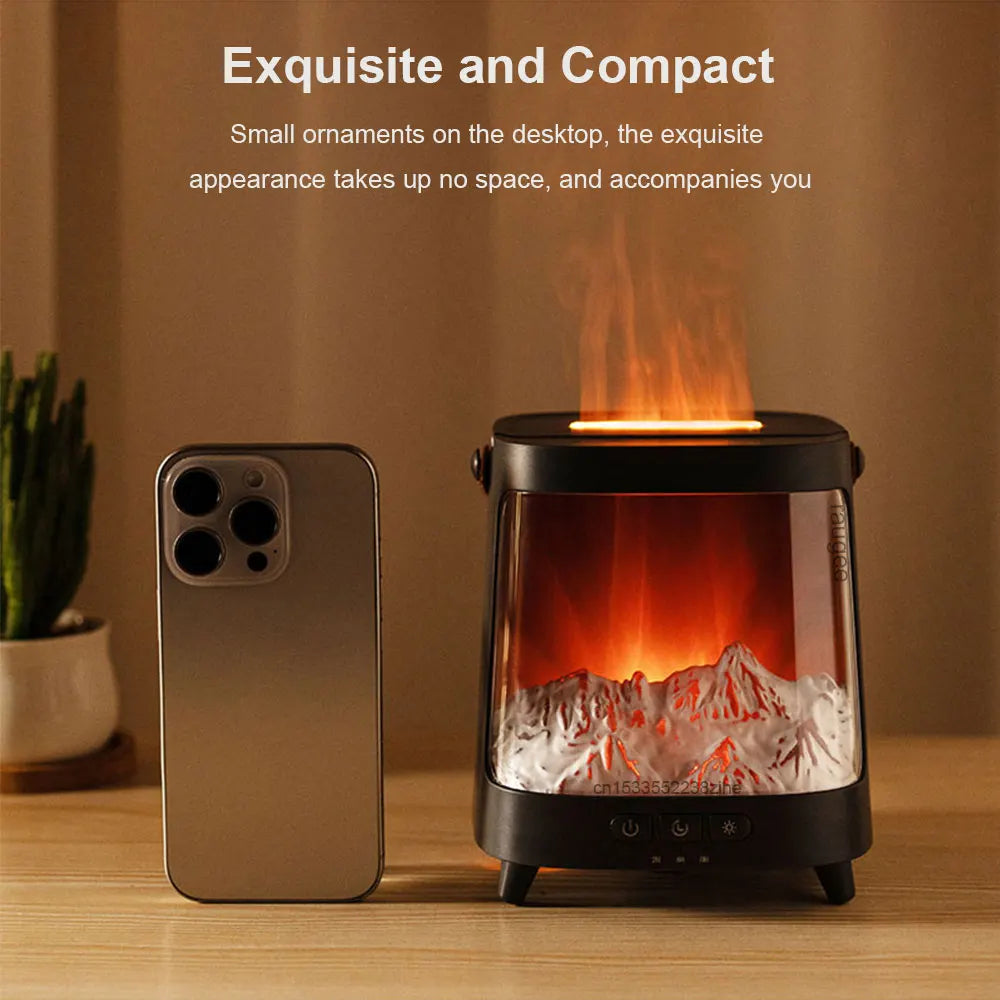 Air Humidifier Aroma Diffuser Colorful Flame Essential Oil Diffuser Home Mini Fragrance Diffuser Humidifier with Remote Control
